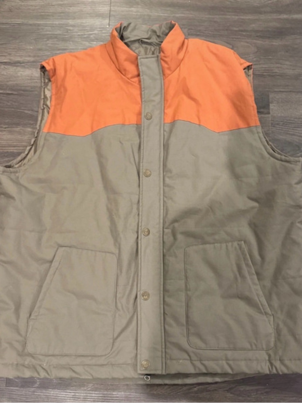 Magellan Outdoors Orange and Olive Quilted Hunting Vest